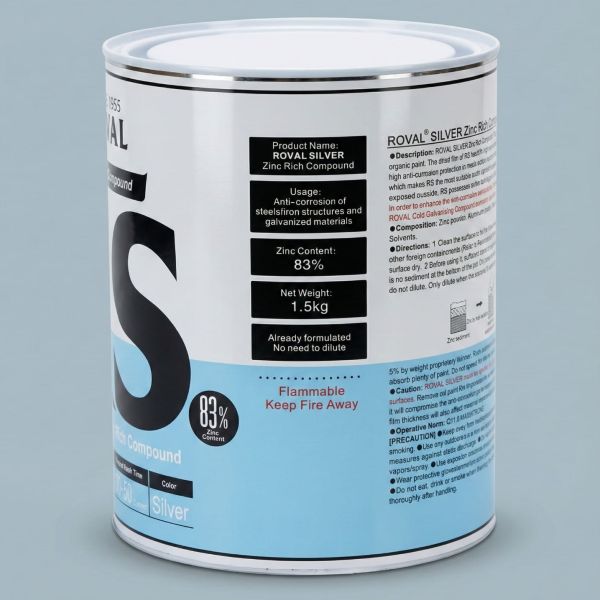 Application of ROVAL RS Bright Silver Cold Galvanizing Compound on steel weld seam cut edge and galvanized repair area for zinc-rich corrosion protection